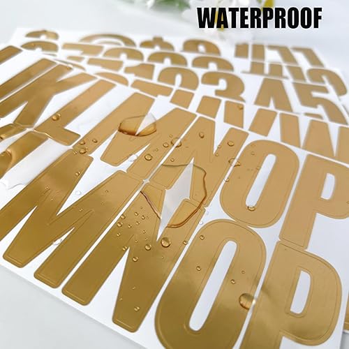 Miniatura 4 de Calcomanías de números y letras de 2.5 pulgadas, 12 hojas de calcomanías autoadhesivas de vinilo, kit de letreros de buzón para el hogar, negocios,