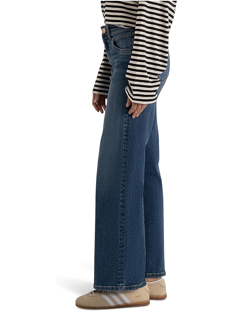 Blue KUT from the Kloth Petite Jodi High-Rise Straight Leg 5 Pockets-front Pockets Inset