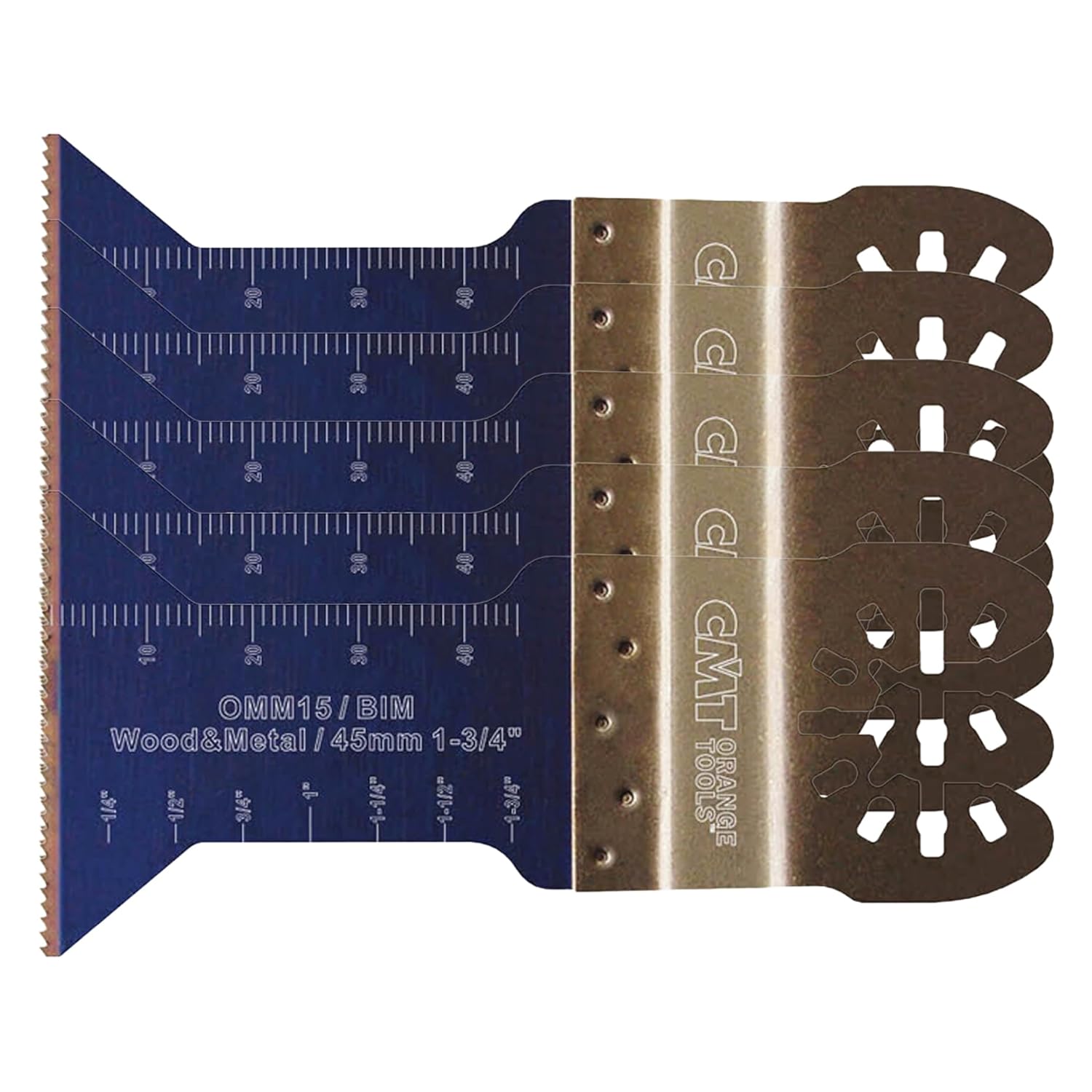 CMT OMM15-X5 5 Pcs Plunge & Flush-Cut Blade for Wood & Metal Quick Release Oscillator Multicutter,