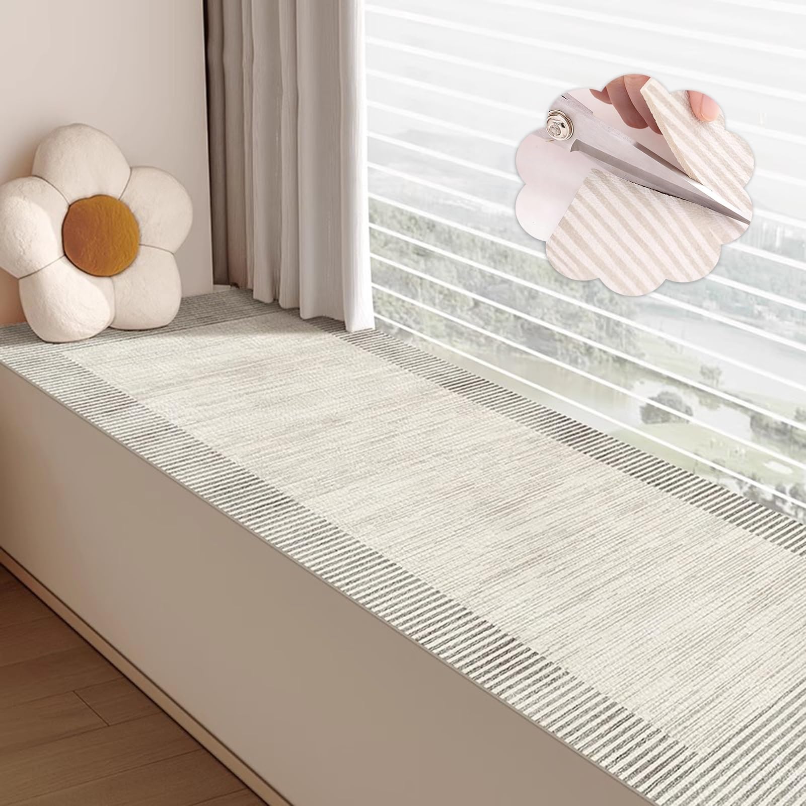 Tapis de rebord de fenêtre imperméable 60x50 cm découpable pour plantes