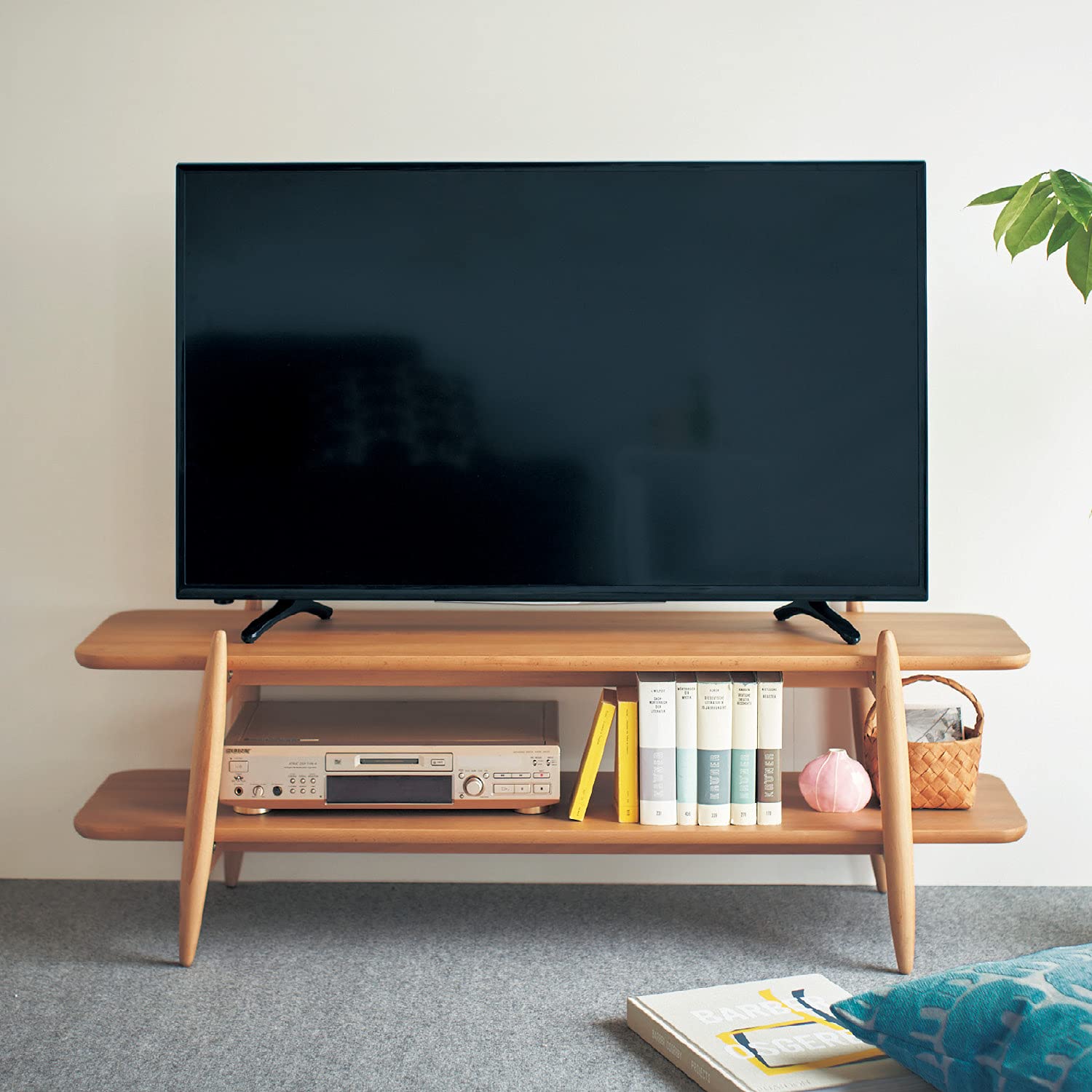 Amazon｜[ベルメゾン] テレビ台 北欧調 すっきりとしたまるみ テレビ