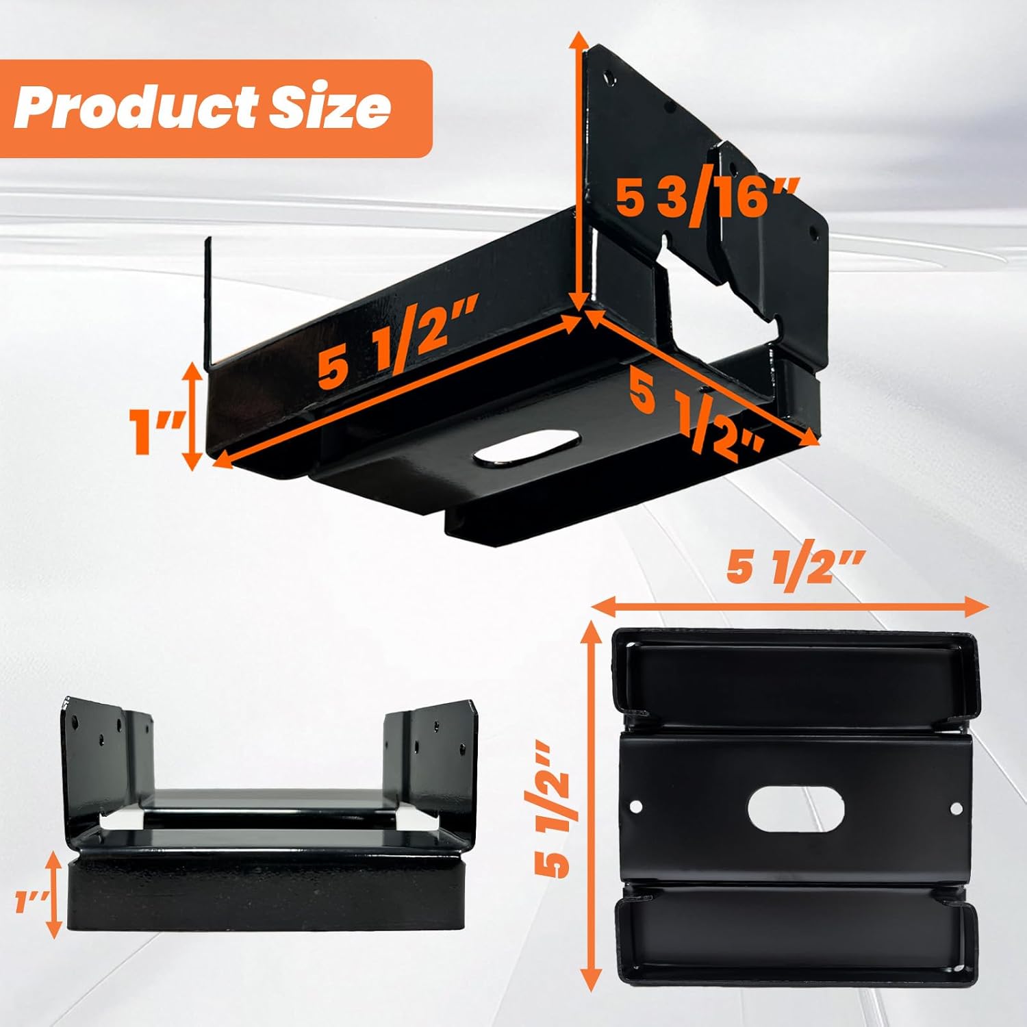 6PCS 6x6 Post Base for Concrete Heavy Duty Black E-Coated 6x6 Post Bracket Anchor Adjustable Base with 1" Standoff for Deck Pergola Patio Gazebo Porch (Included Screws)