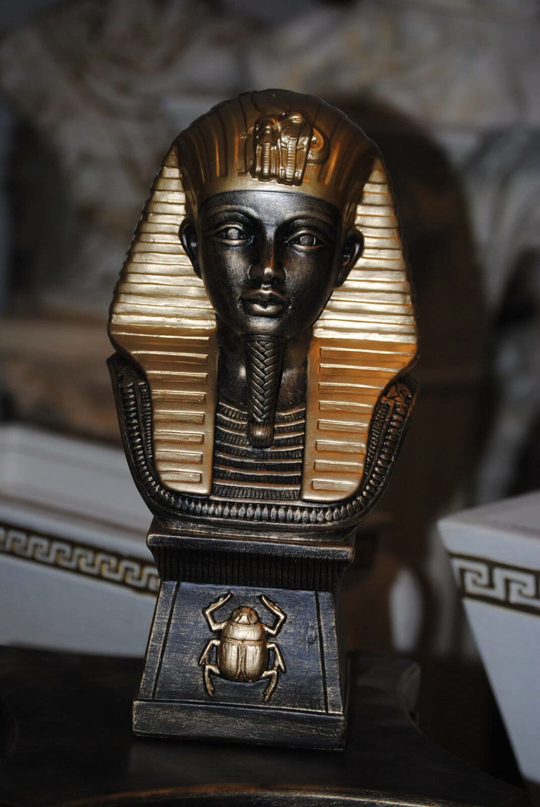 Ägyptische Groß Figur Tutenchamun Büste Pharao 2860-110, Schwarz
