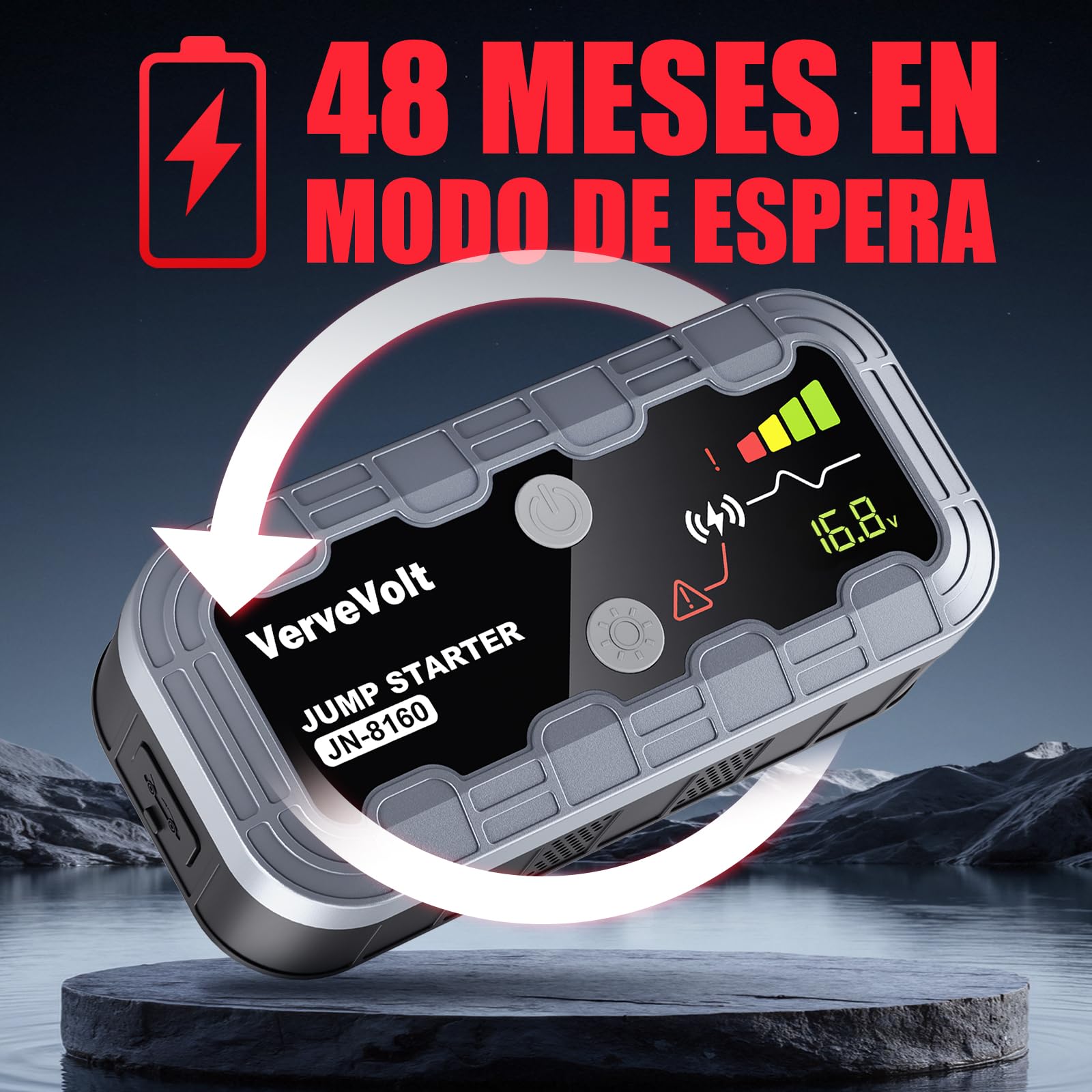 𝐎𝐟𝐞𝐫𝐭𝐚 𝐟𝐥𝐚𝐬𝐡 𝟭𝟬𝟬𝟬𝟬𝗔 Arrancador de Baterias de Coche - Arrancador de Coches Portatil(10L Gas & 9L Diesel), Booster Bateria Grand éCran LCD y Linterna LED, Car Jump Starter, Upgrade