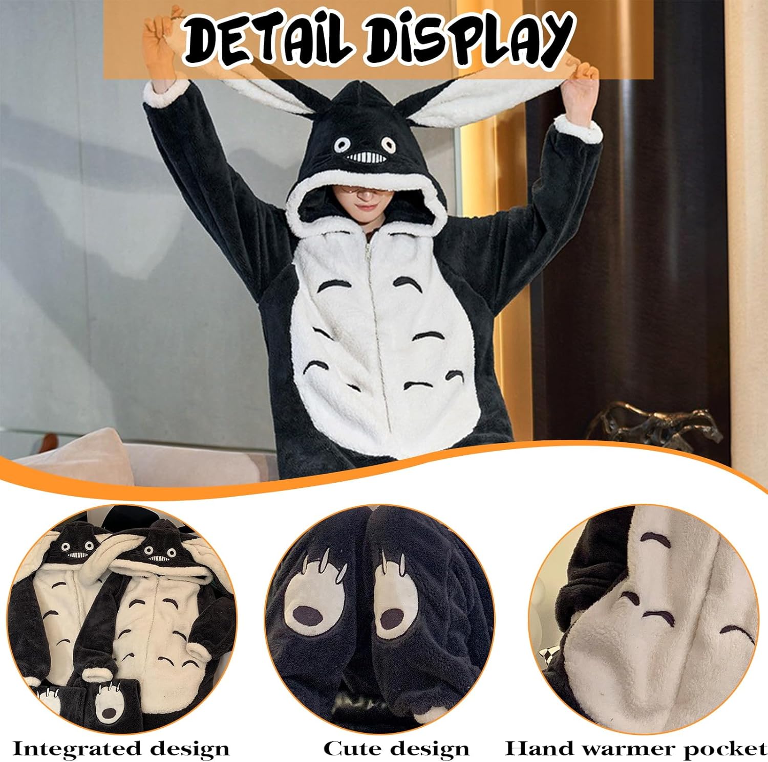 Focupaja Unisex mopshond onesie volwassen pyjama dier pyjama eendelig gezellige nachtkleding homewear Halloween cosplay kostuum, Kaki, S