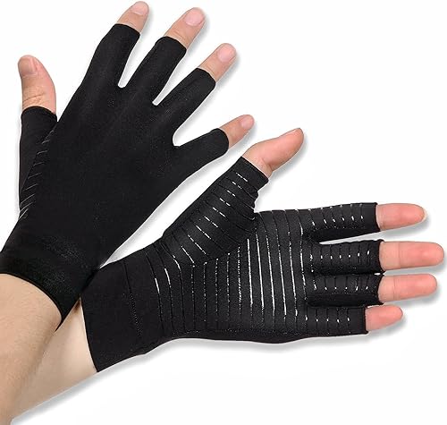 Miniatura 8 de Donfri Guantes de compresión de cobre para artritis para mujeres y hombres, alivian el dolor de manos, la hinchazón y el túnel carpiano (1 par,