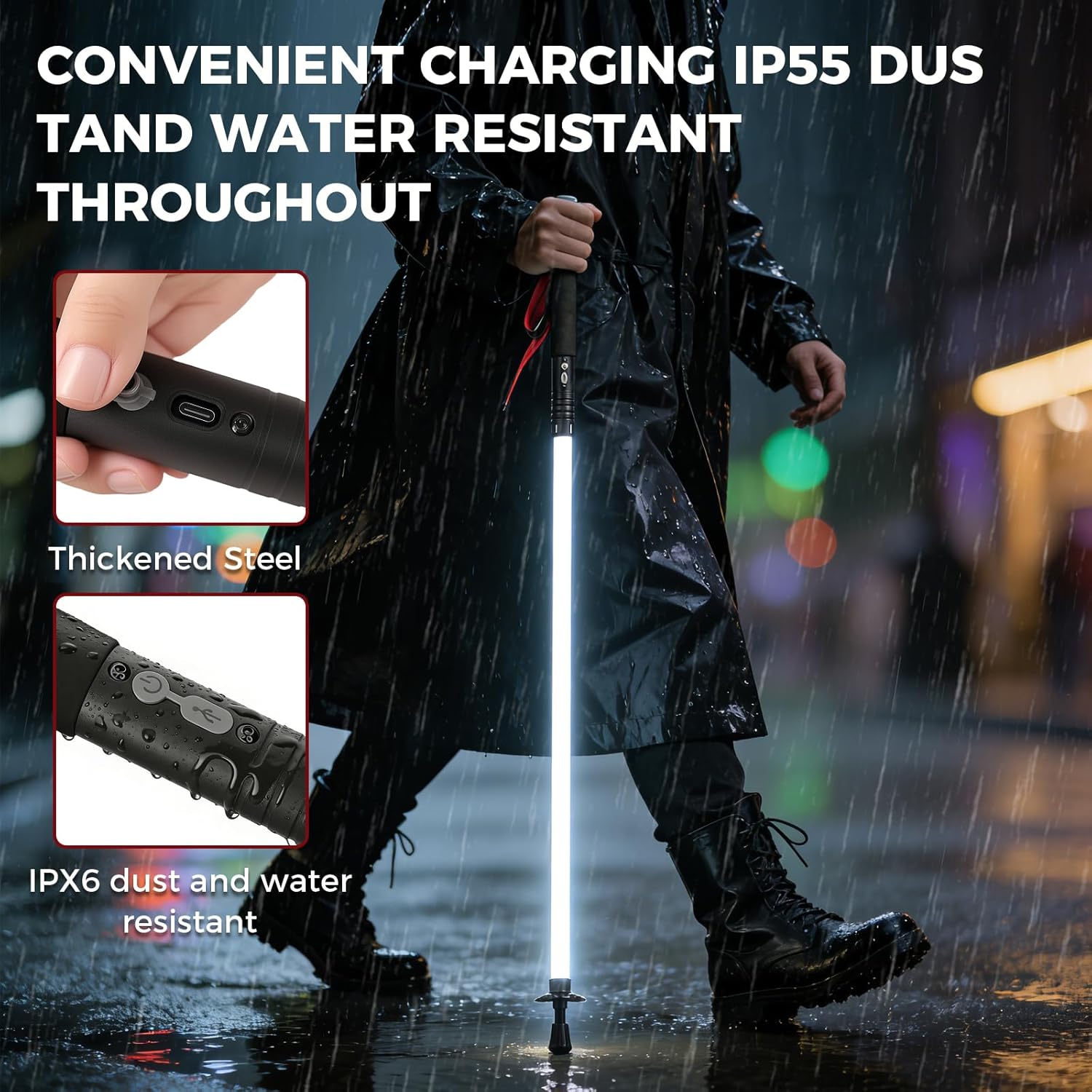 Trekking Poles & Hiking Sticks with LED Lighting for Hiking, Camping, Mountaining, Backpacking, Trekking, Walking