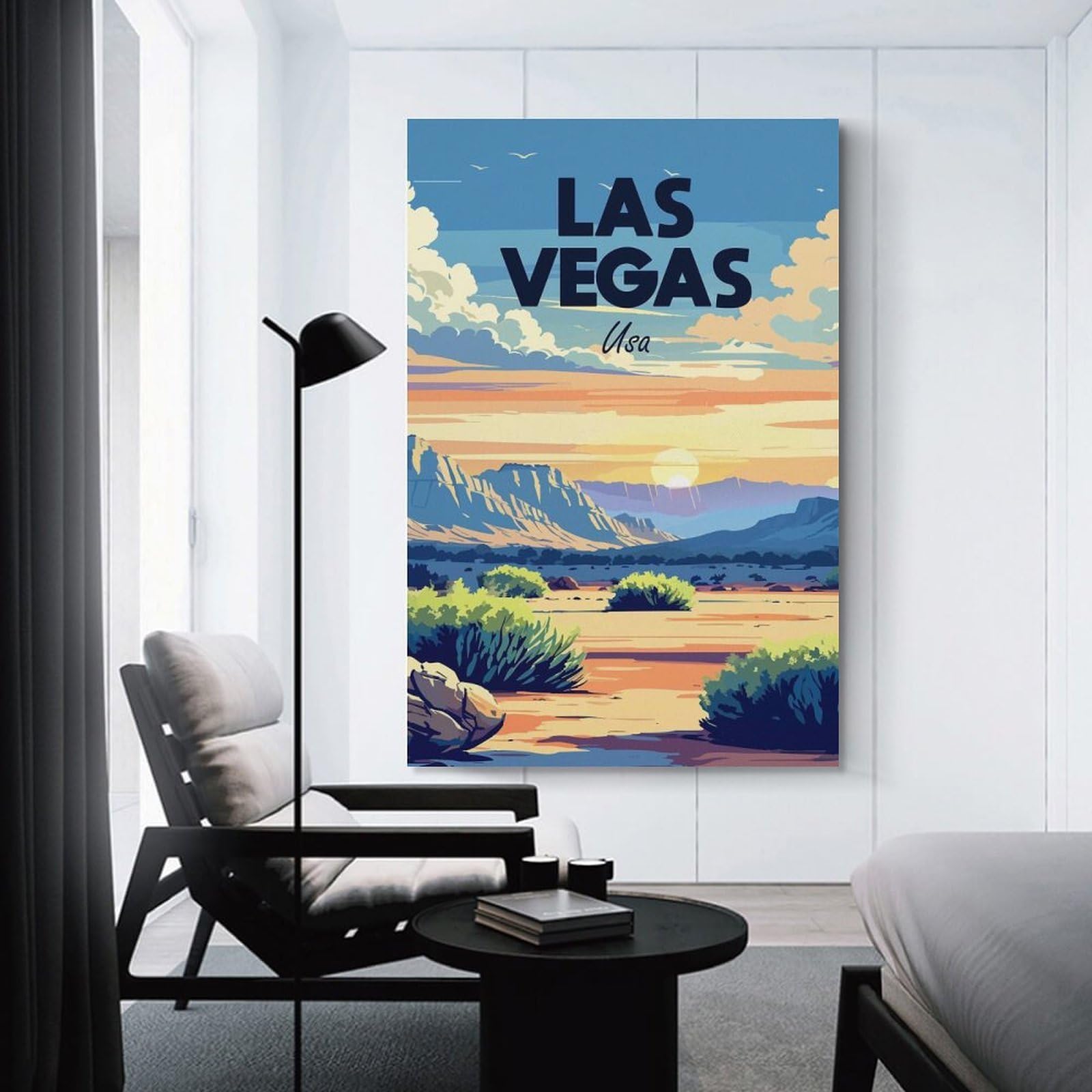 Junmoney Unframe-Style-10 Las Vegas Usa Landscape Home Decor Wall Art, 20X30inch(50X75cm), For Home, Office, Studio Or Guest Room, An Adaptable Decor Piece For Home Use