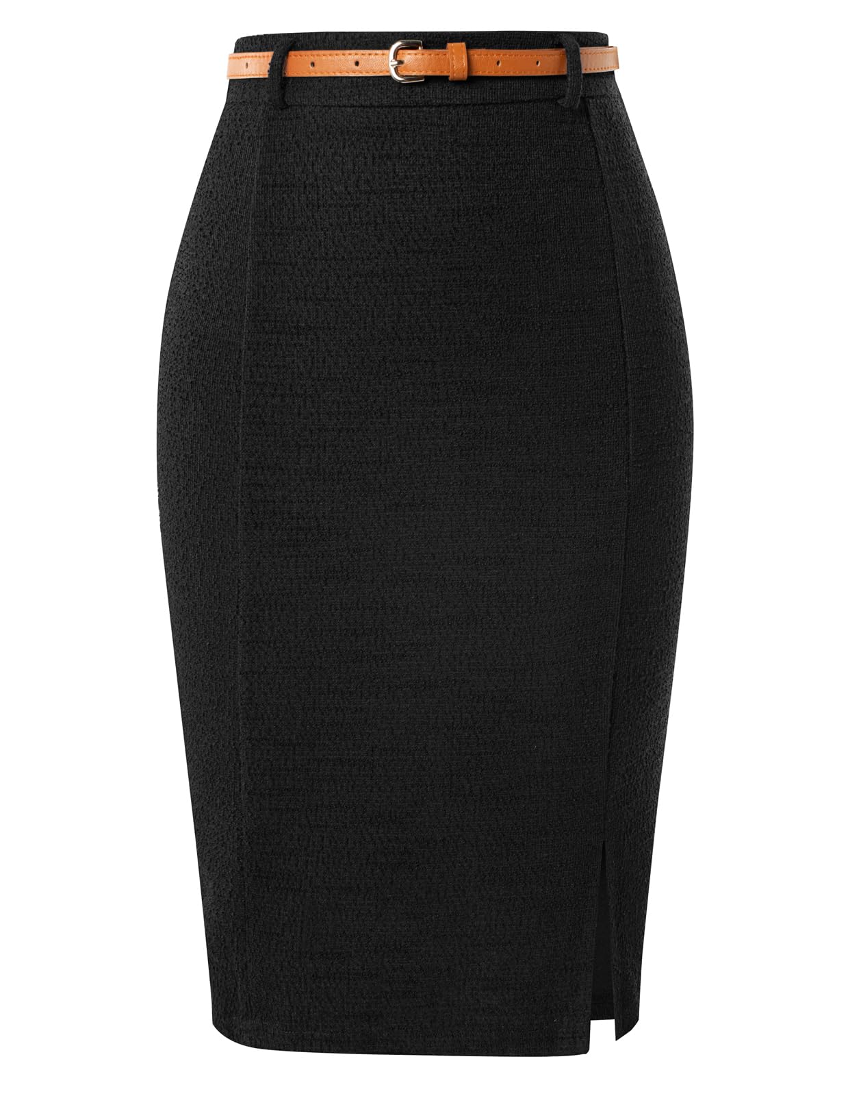 kate kasin women39s tweed pencil skirt knee length high waisted skirts with slit elegant skirts with belt