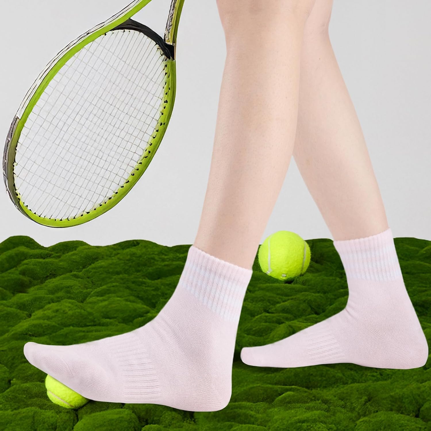 Heatuff Womens Ankle Quarter Socks Cotton Striped Athletic Casual Mini Crew Socks for Women (5 Pairs) - Image 2