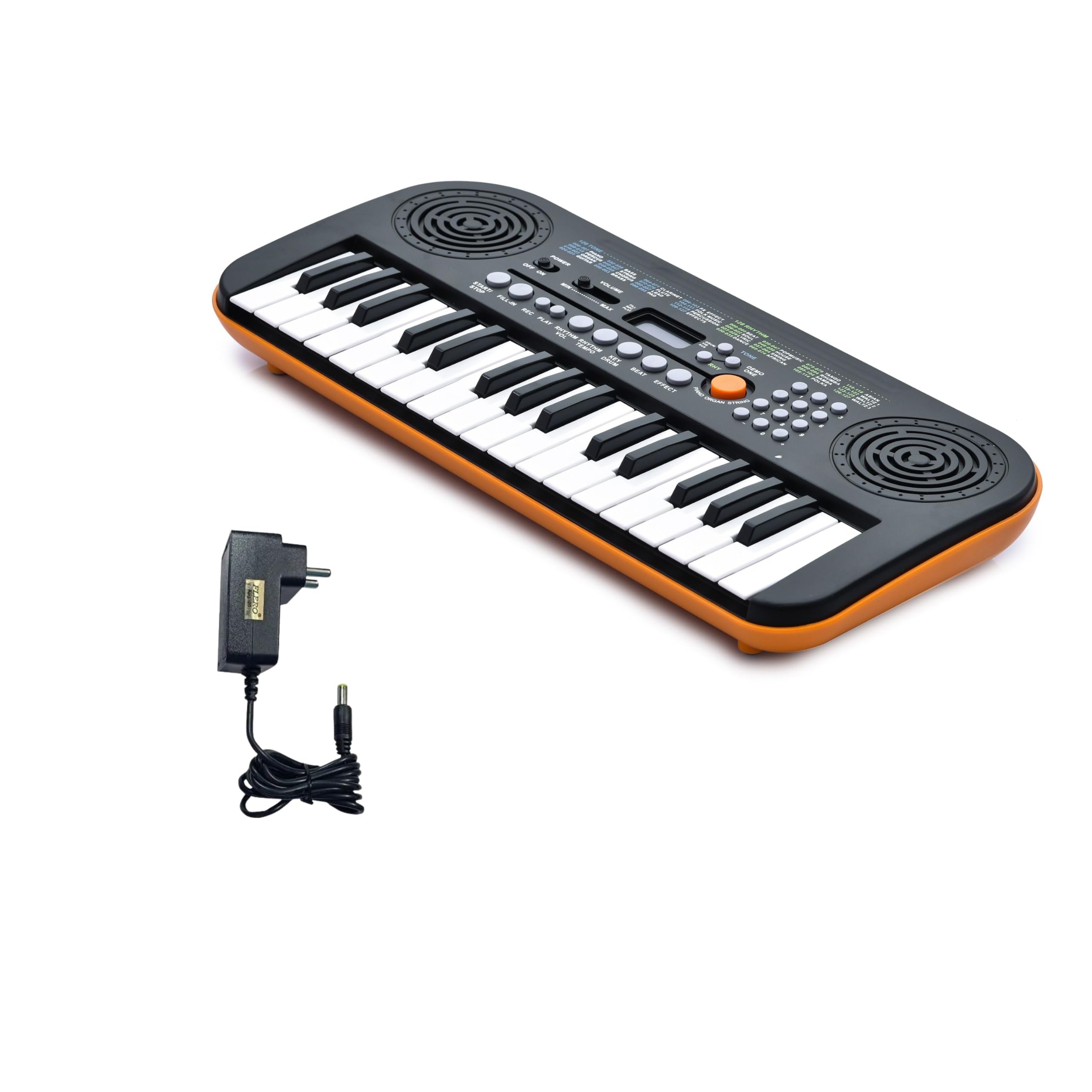 MILES 32 Keys 128 Tone, 128 Rythem, Play back Student Muiscal Keyboard Piano (Orange)-image-10