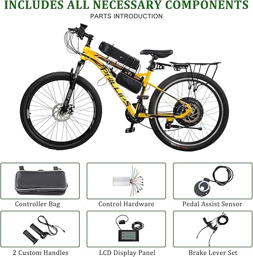 Miniatura 6 de Ktaxon Kit de conversión de bicicleta eléctrica, kit de conversión de bicicleta eléctrica de 48 V 1000 W, kit de conversión de bicicleta eléctrica