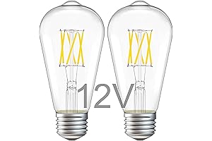12V LED Edison Light Bulbs - Daylight 5000K 6W(Only for 12 Volt...