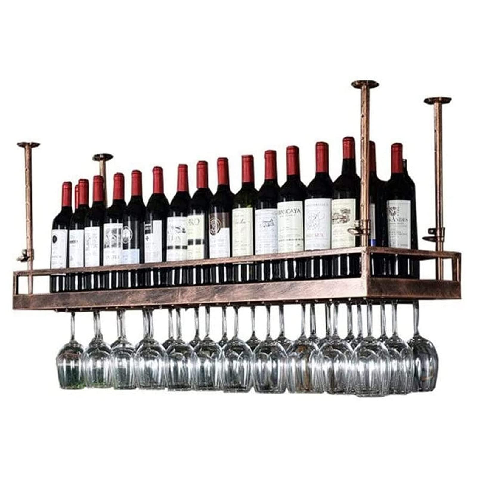 Casier à vin de plafond réglable pour créer une ambiance bar bistrot à la maison