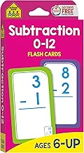 School Zone Subtraction 0-12 Flash Cards: 56 Cards, 1st Grade, 2nd Grade, Numbers 0-12, Differences, Early Math, Problem S...