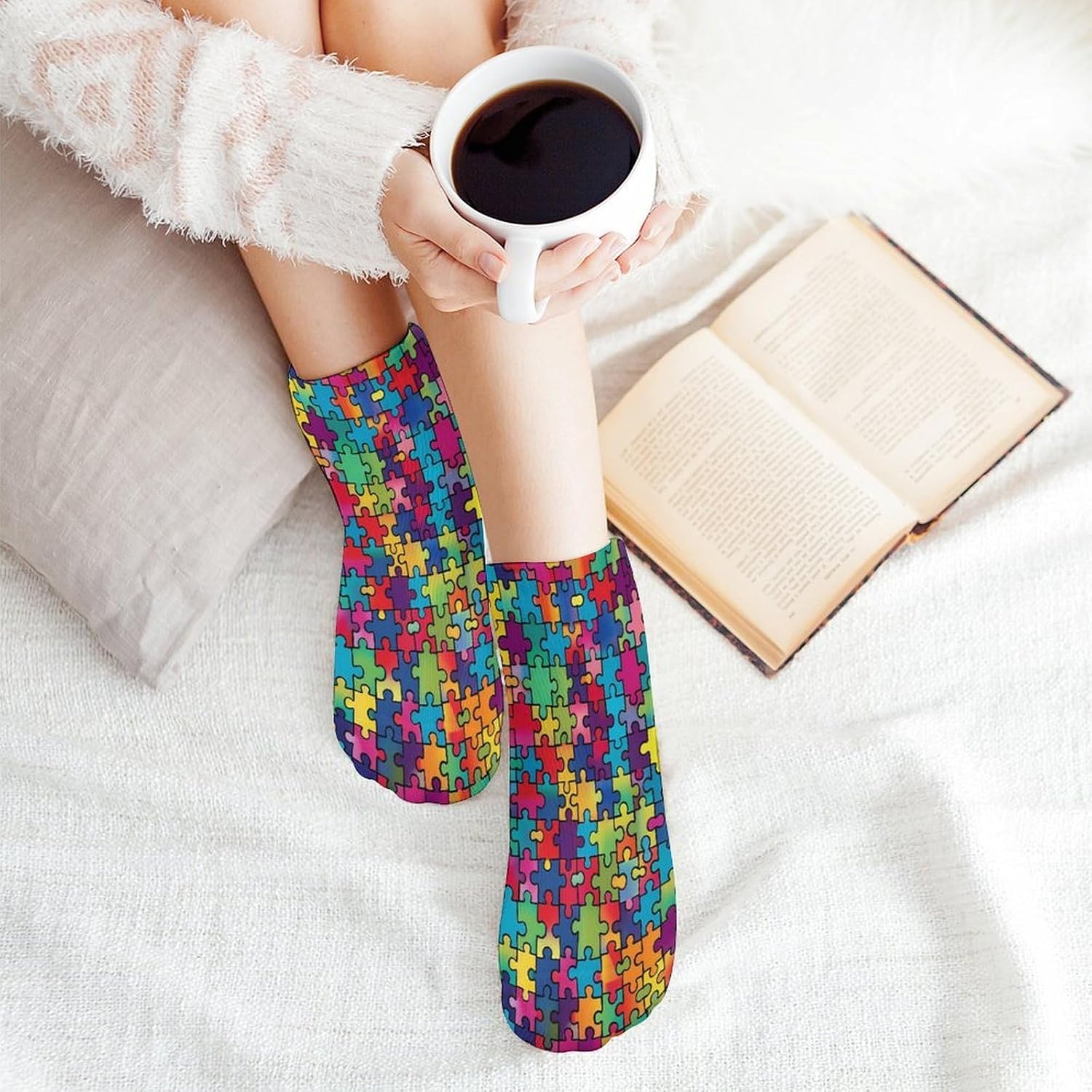 Autism Awareness Puzzle Ankle Socks for Men Women Low Cut Crew Sock Casual Sports Clothing