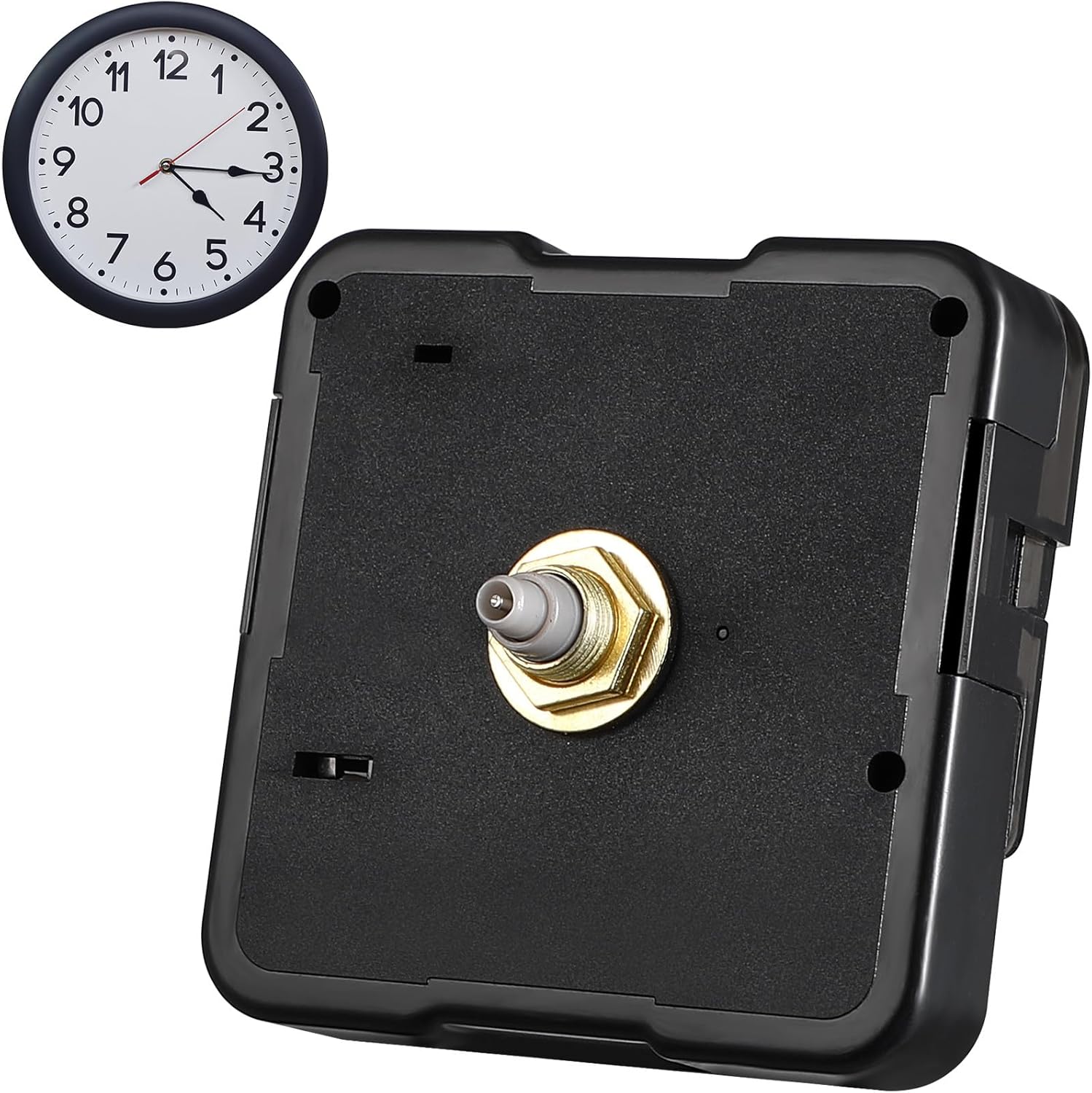 HOMSFOU Quartz Clock Movement Replacement Battery Operated Silent Clock Mechanism DIY Repair Part for Craft Projects, Black