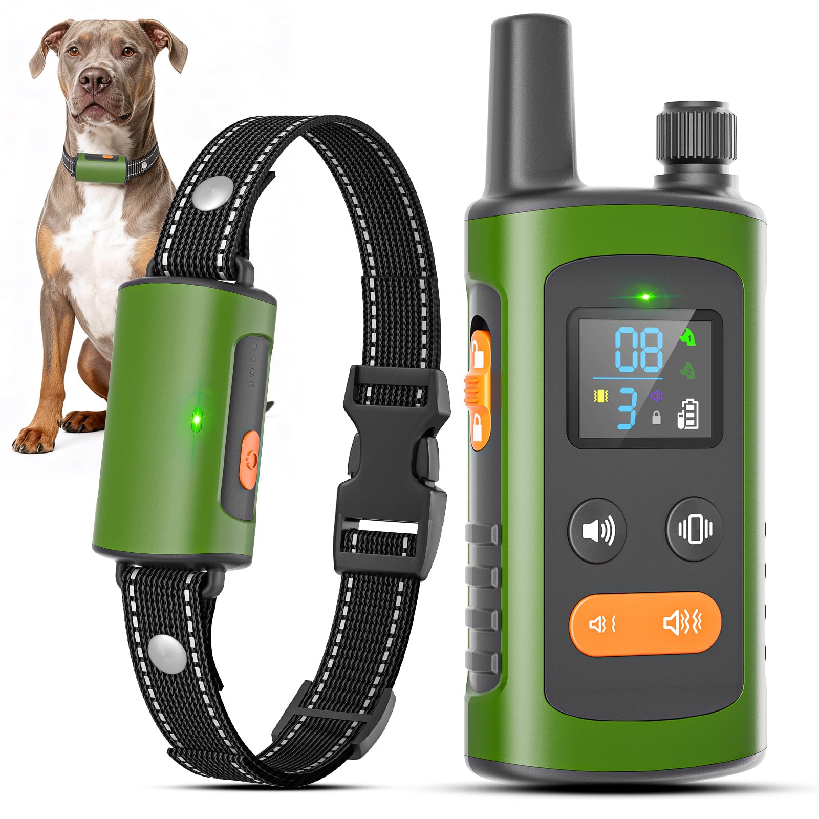 Training Collar for Dogs, Anti-Bark Collars According to New Spanish Animal Welfare Law Manual Control 3200 Ft, Water IPX7, Sound/Vibration/Sound+Vibration, for All Dogs