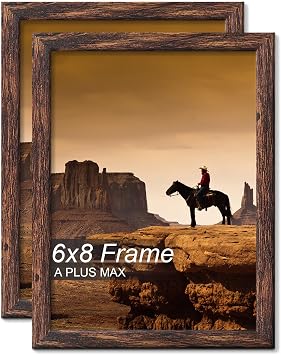 20% off: A PLUS MAX 6x8 Picture Frame Set of 2, Brown Engineered Wood Frame for 6 …