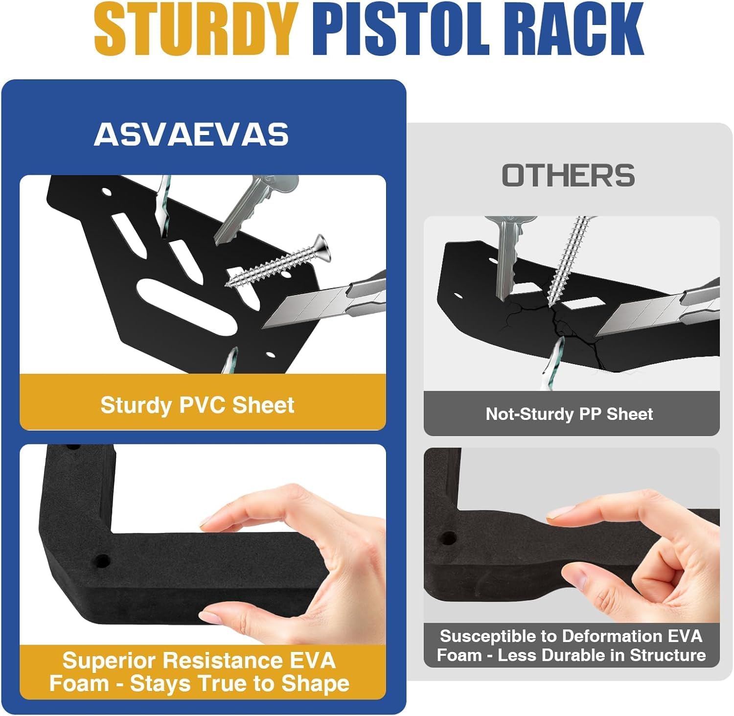 Pistol Rack for Gun Safe, Foam Pistol Holder Gun Safe Organizer, Handgun Stand Storage Rack, Guns Cabinet Accessories