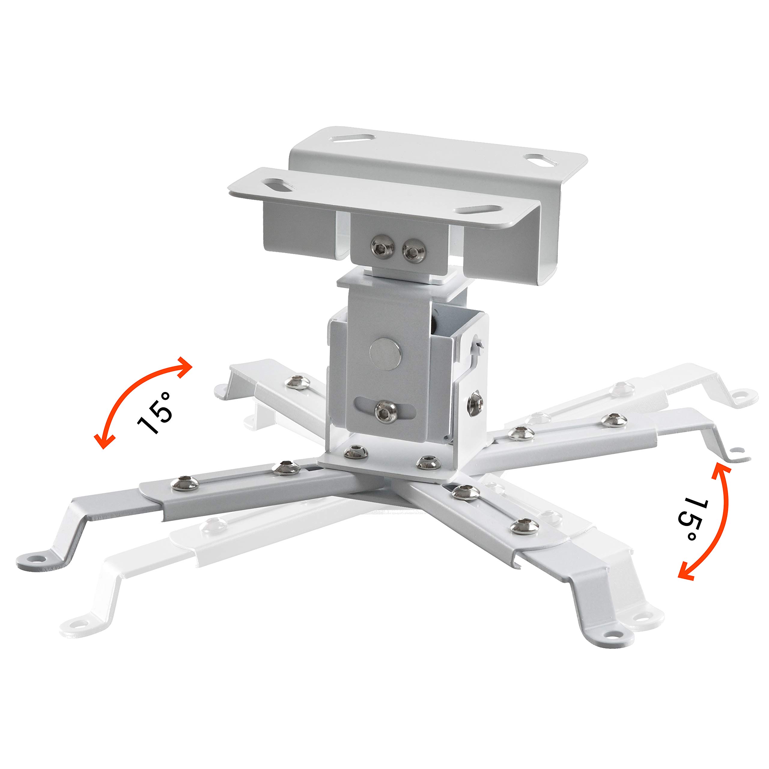 celexon universal Beamer-Decken-Halterung MultiCel1200W weiß | neigbarer & schwenkbarer Projektor-Halter mit 12 cm Deckenabstand | Tragkraft max. 25Kg