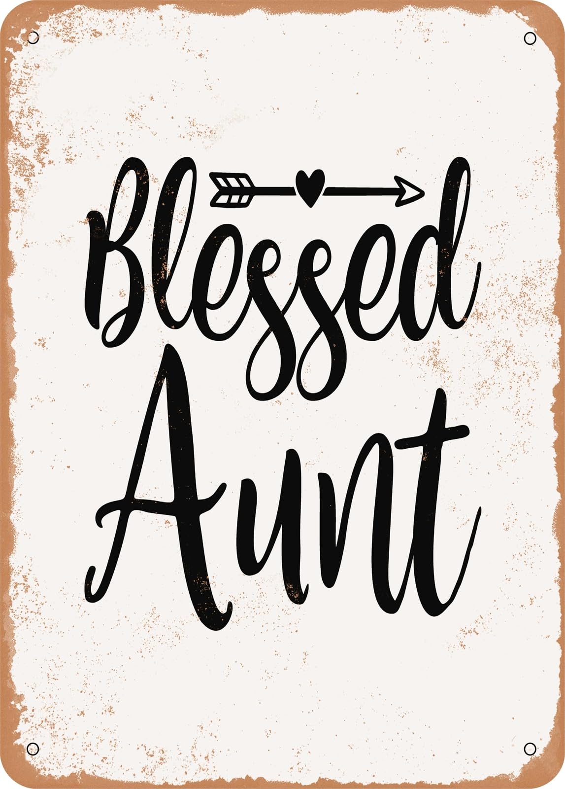 Miaomansenstore Metal Sign - Blessed Aunt - Vintage Rusty Look Home Decor