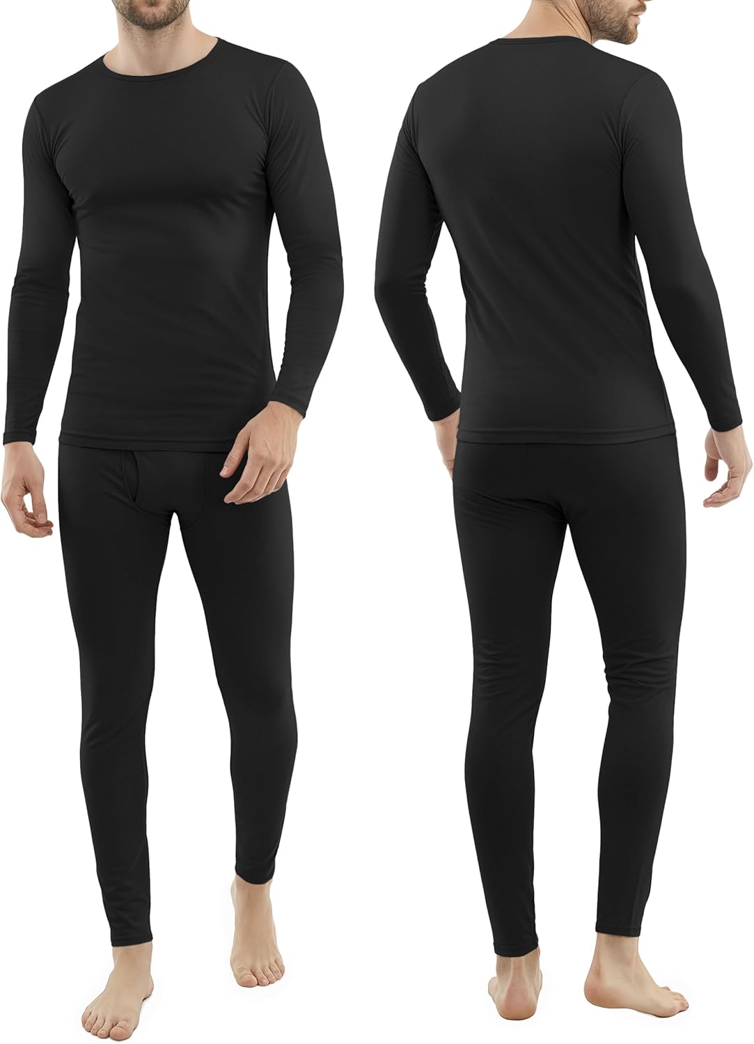 NY Threads Thermal Underwear for Men Fleece Lined Mens Long Johns Set Base Layer Top and Bottom for Cold Weather