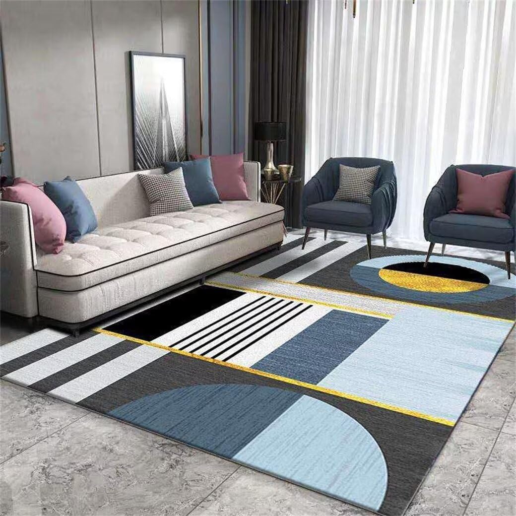 Tapis géométrique moderne bleu pour sublimer votre intérieur