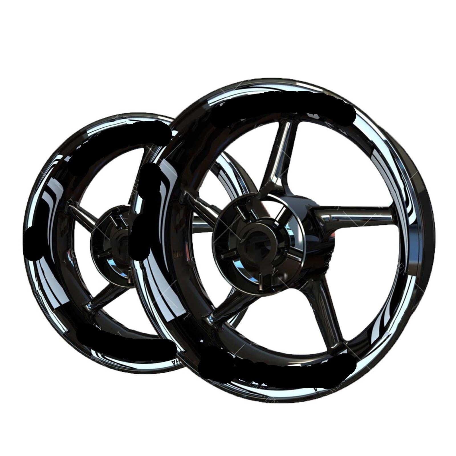 Moto Llantas Para Ya&maha 17/18 PulgadasJuego Calcomanías Vinilo Con Logotipo Llantas Moto Scooter Pegatinas