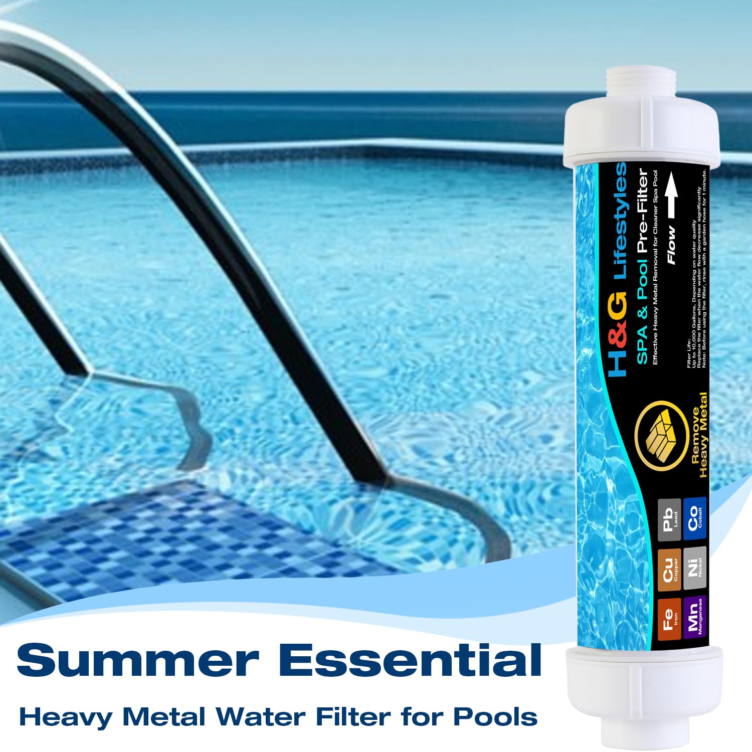 H&G Lifestyles Filtro de hierro de metal pesado para manguera de jardín, filtro de manguera para llenar jacuzzi, piscina, spa, diseño especial para agua de pozo, se adapta a cualquier rosca estándar