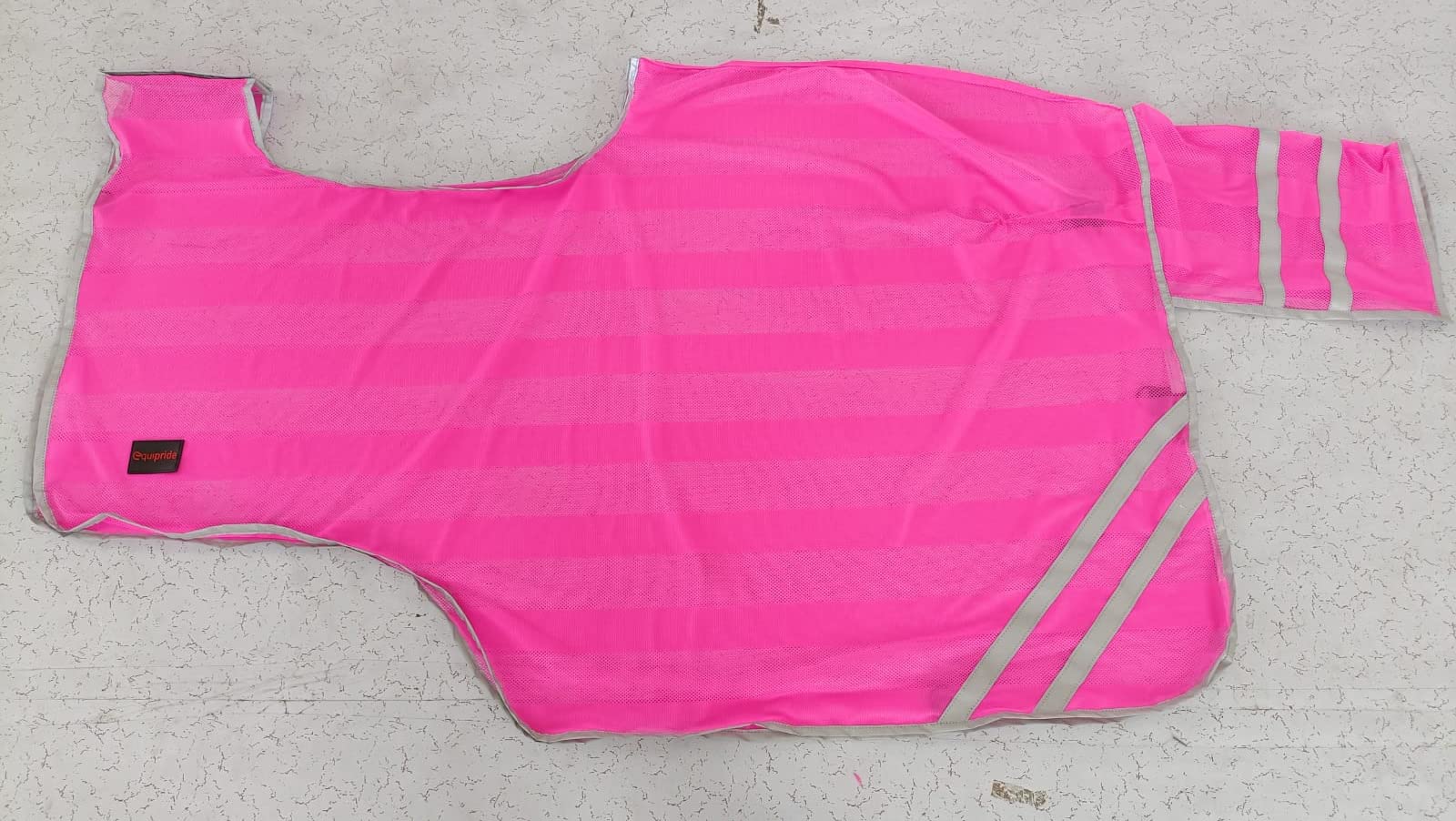 Feuille d'exercice haute visibilité avec rabat réfléchissant pour la selle - Taille complète / Cob / Poney - Rose fluo