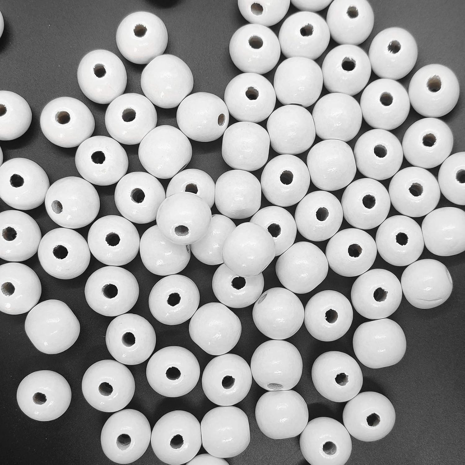 130 PCS White Wood Beads, 20mm Wooden Beads with 5mm Large Hole for Bracelets, DIY Craft and Home Decoration (3/4 Inch) - Image 6