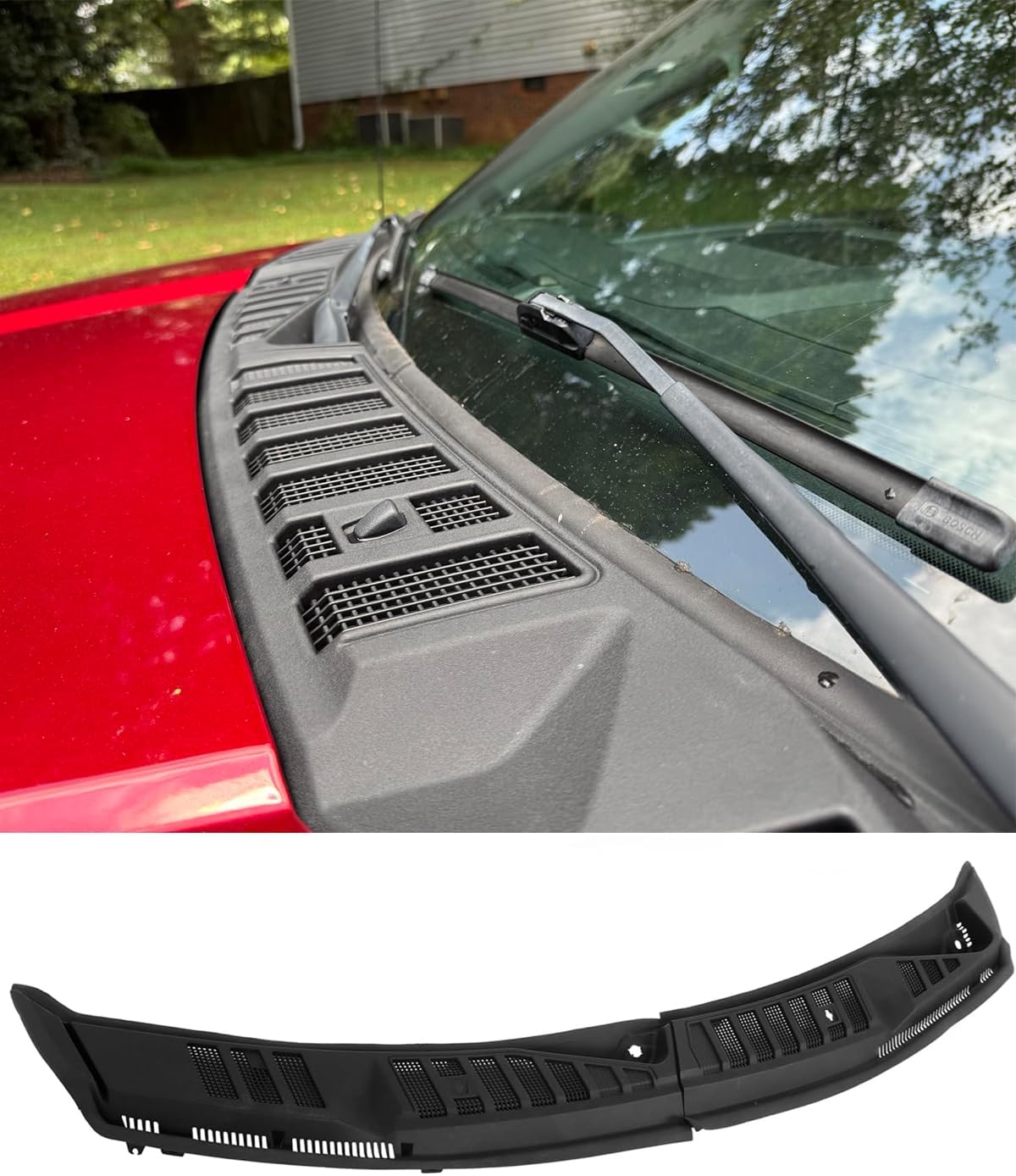 Windshield Wiper Cowl Panel Grille Compatible with Ford F-150 2015-2020 Left & Right Front Outer Window Cover Insert Panel F150 Accessories Replacement FL3Z-15022A69-C FL3Z-15022A68-D