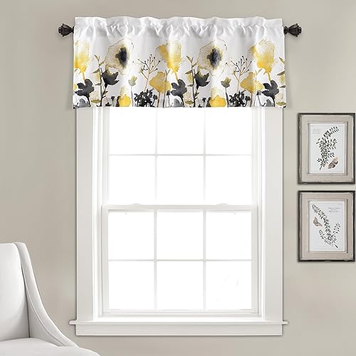 Miniatura 9 de Lush Decor Zuri Flora - Cenefa para cortina con filtro de luz, 18 pulgadas de largo x 52 pulgadas de ancho, azul y coral (paquete de 2)