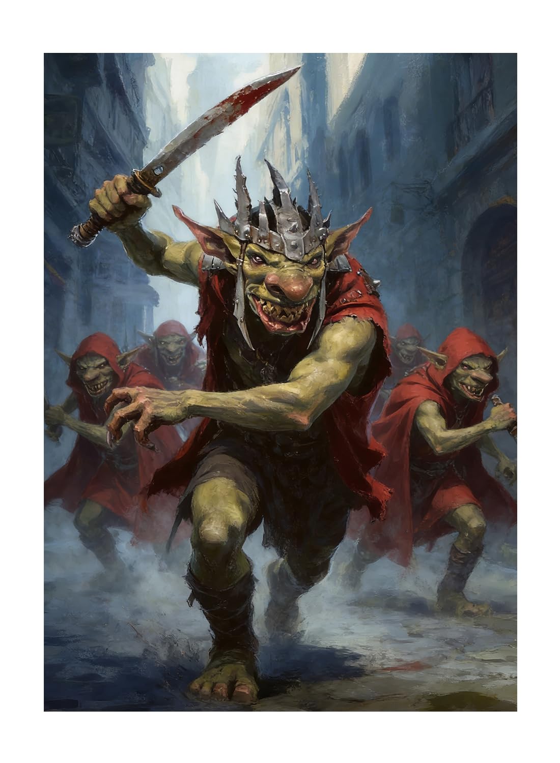 Katomula 100 MTG Card Sleeves with 100 Inner Sleeve, Textured Back Art Sleeves, Fit Standard Size Cards- Goblin Boss