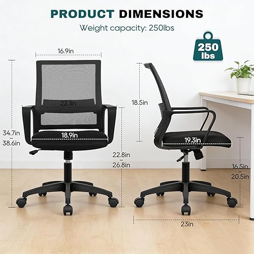 Miniatura 3 de PayLessHere Gaming Chair Ergonomic Computer Chair Office Chair Video Game Chairs with Lumbar Support Desk Chair Armrest Mid Black Cushion Swivel