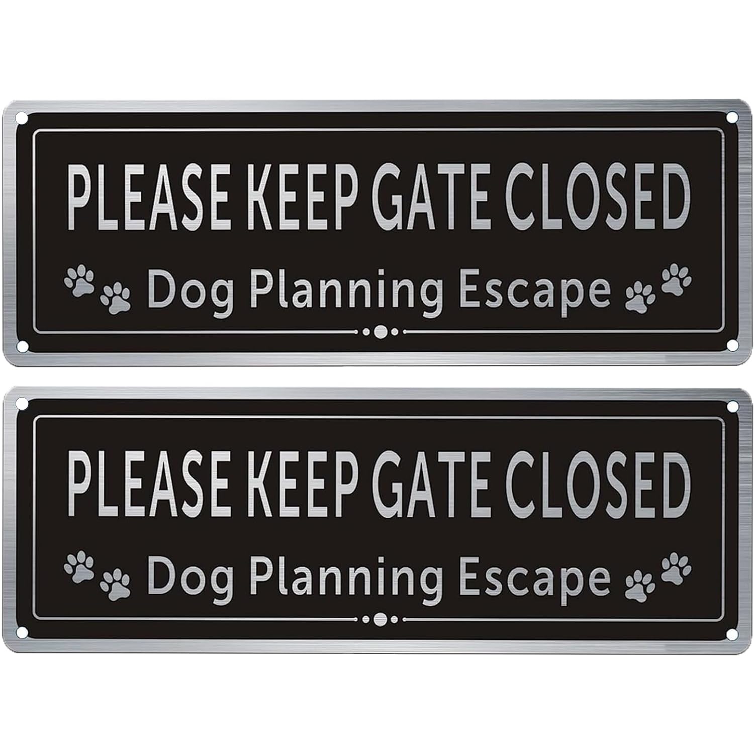 Lot De 2 Panneaux « Beware Of Dog » Pour Clôture, Panneau D'avertissement  En Aluminium, image size:1500x1500