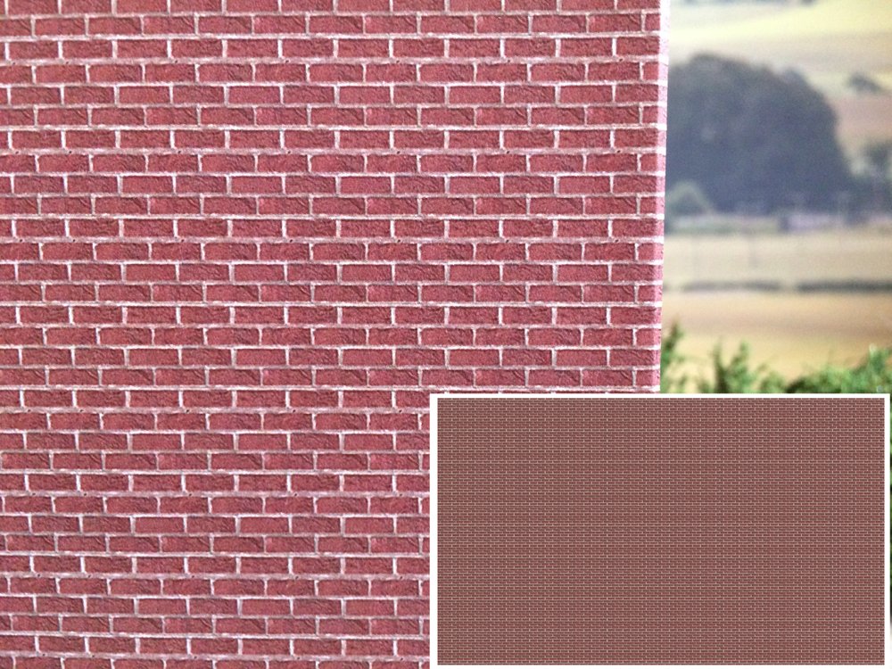 5 pcs New Red Brick Wall Wallpaper A4 Paper Sheet 1:32/1:35 Scale FBW05