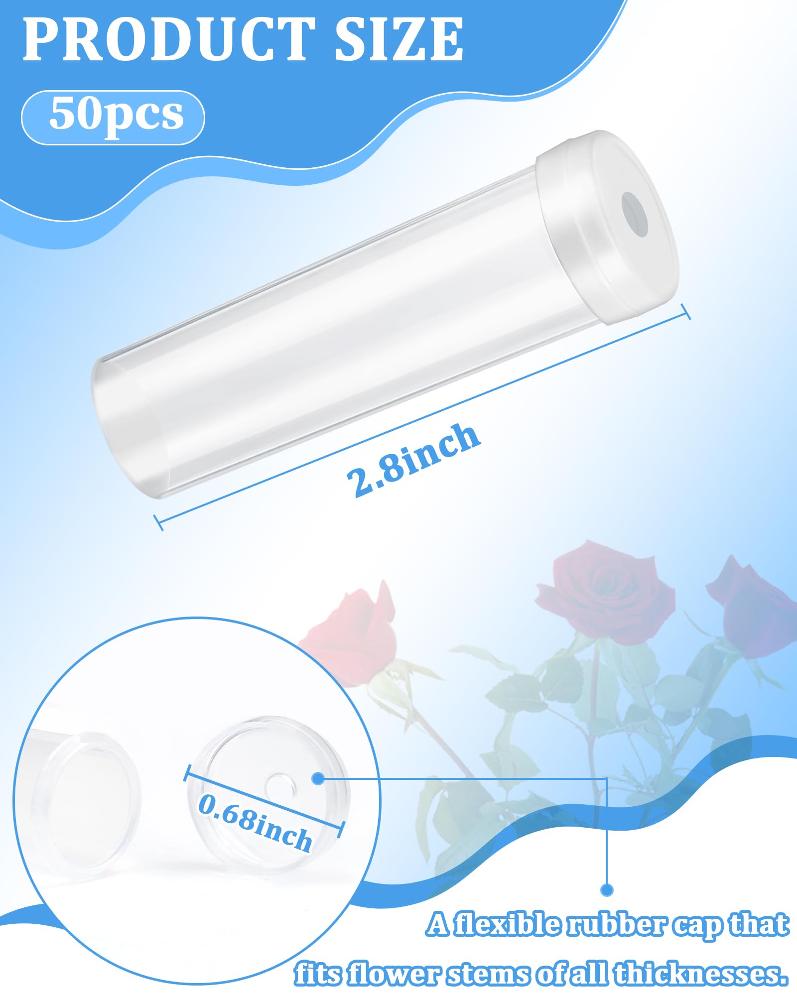 Floral Water Tubes - 50 Pack for Flowers -2