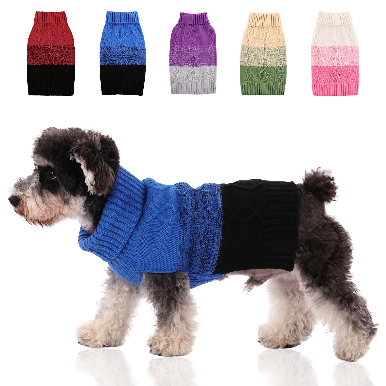 Cyeollo Hundepullover Mit Rollkragen & Leinenloch | Weicher Strickpullover Für Hunde In Größe L | Winterkleidung