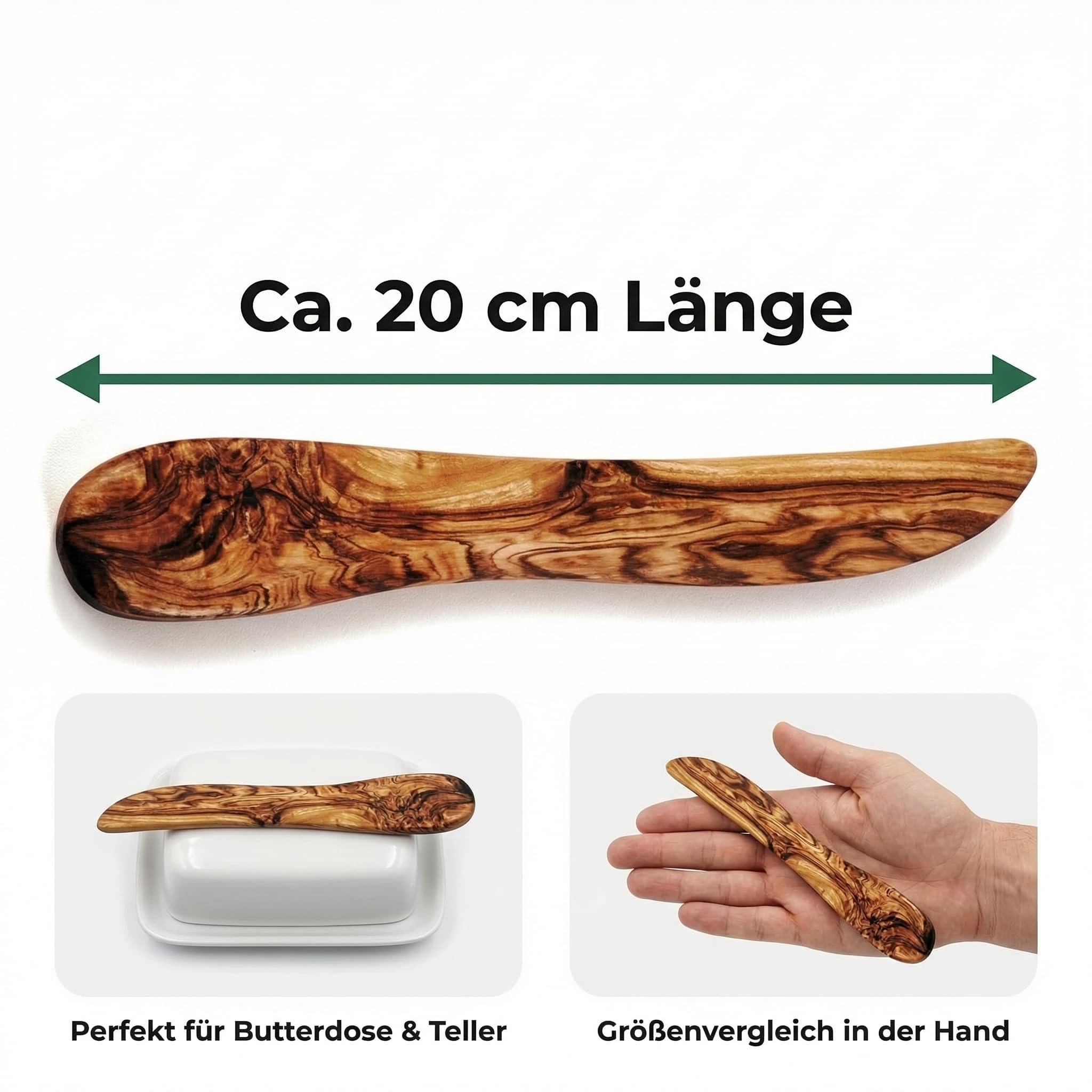 das Olivenholzbrett Nóż do masła 20 cm