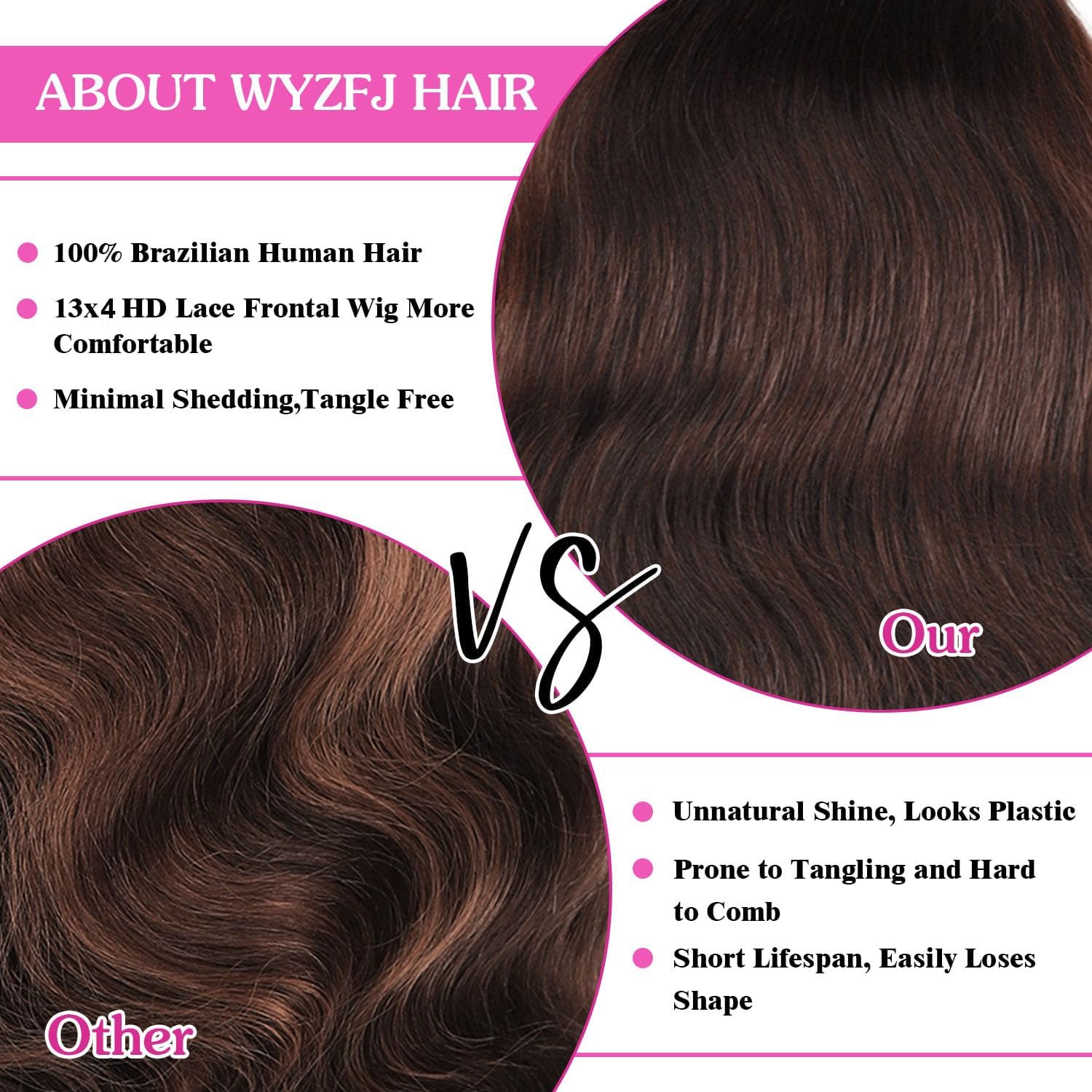 13x4 Brown Lace Front Wig Body Wave Chocolate HD Lace Frontal Wigs Human Hair Pre Plucked for Women 20 Inch