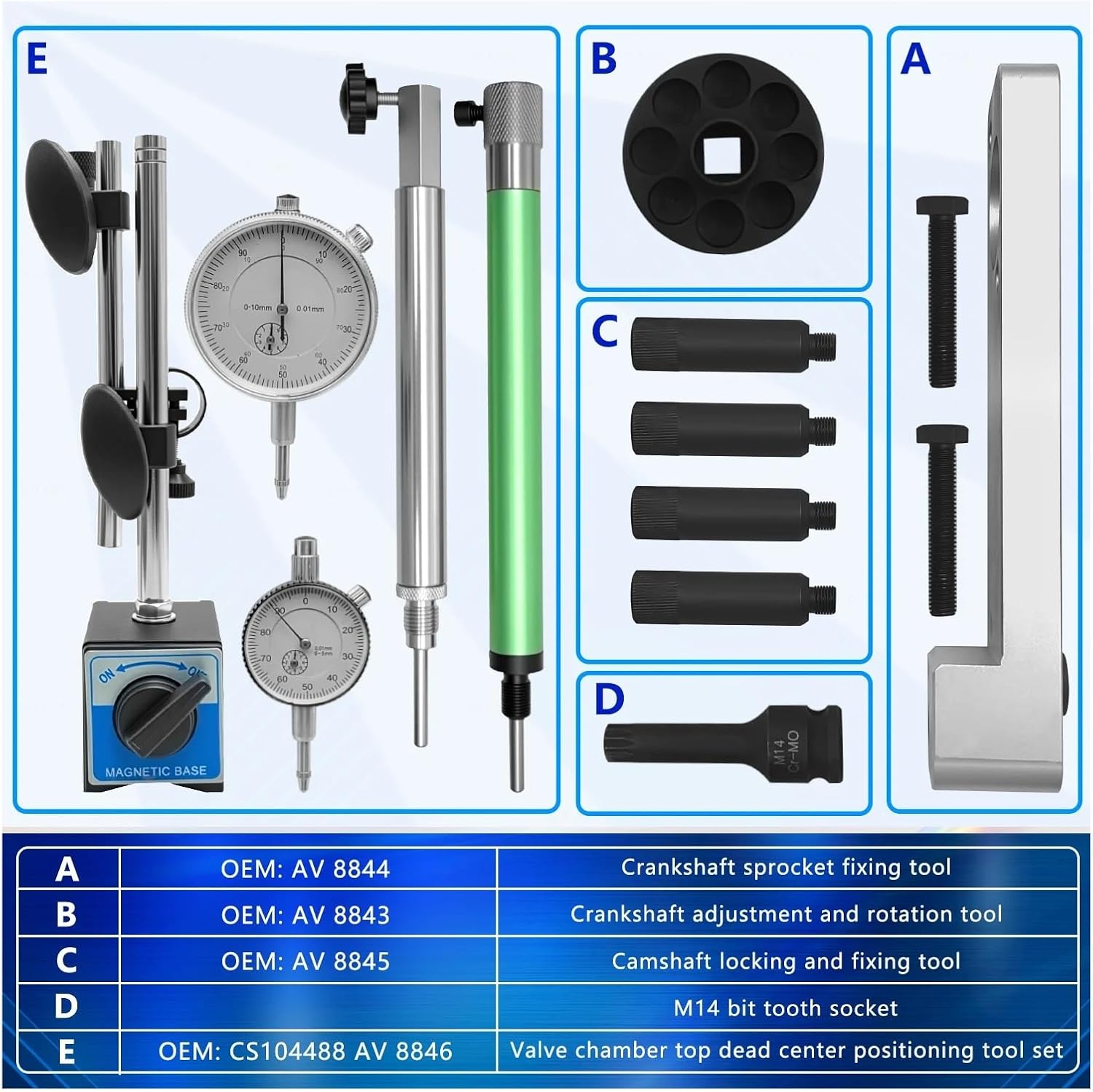 Engine Camshaft Lock Timing Tool Kit Compatible With Maserati 3.8T V8 Compatible With Alfa Romeo 2.9 Compatible With Ferrari 458