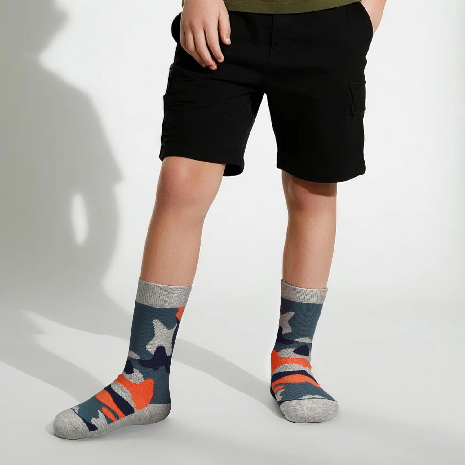 COTTON DAY Kids Boys Crew Dress Socks Bright Colorful Pattern Graphic Print - Image 3