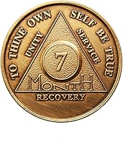 Vista 1 de Bronce AA de 7 meses (Alcohólicos Anónimos) – Sobriedad / Sobriedad / Cumpleaños / Aniversario / Recuperación / Medallón / Moneda / Chip