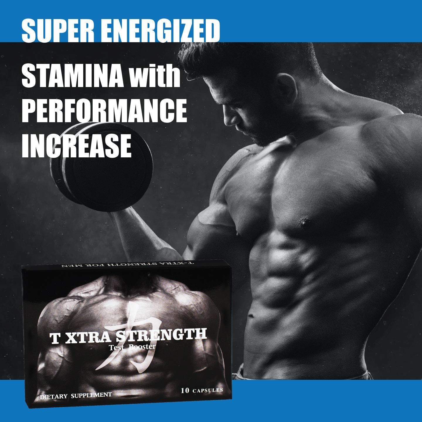 T Xtra Strength, 2Pack 20 Capsules, Male High Performance Supplement, Energy, Strength, Amplifier, Endurance, Fast Acting Pill, 10 Pills, 2 Pack, Blue Capsules, Made in USA. : Health & Household