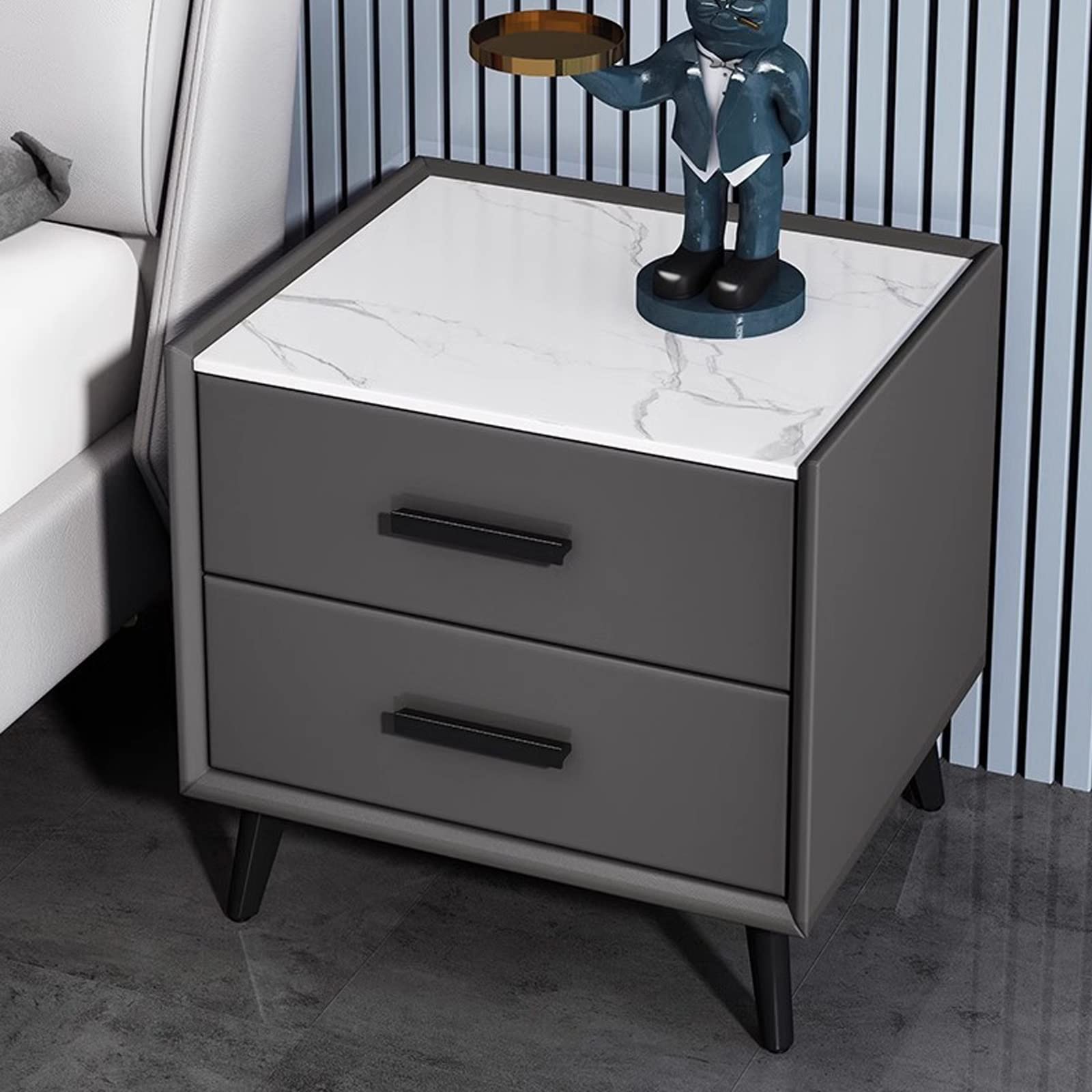 Table d'appoint meuble de chambre table de chevet bois massif 2 tiroirs