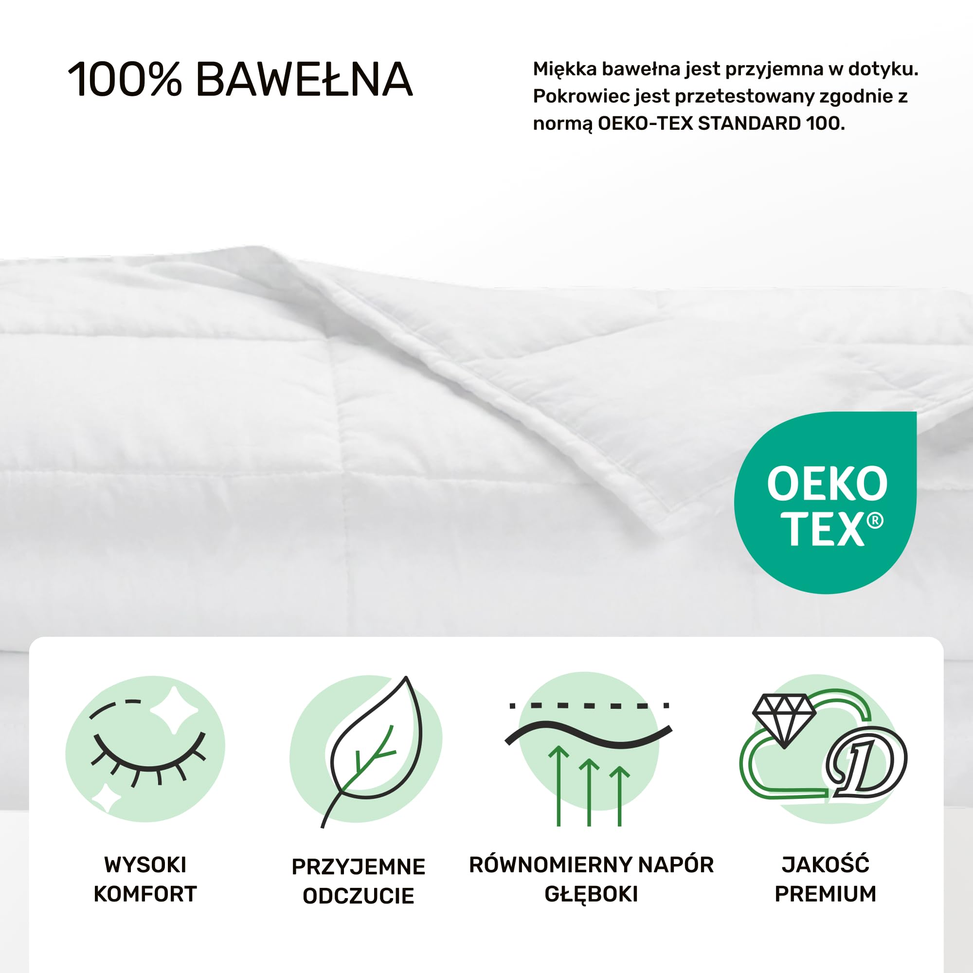 Dailydream Terapeutyczny koc obciążeniowy | 135 x 200 | 6 kg | biały | ze 100% bawełny | z wypełnieniem ze szklanych koralików | ciężki koc do spania | koc terapeutyczny | waga ciała do 53-65 kg