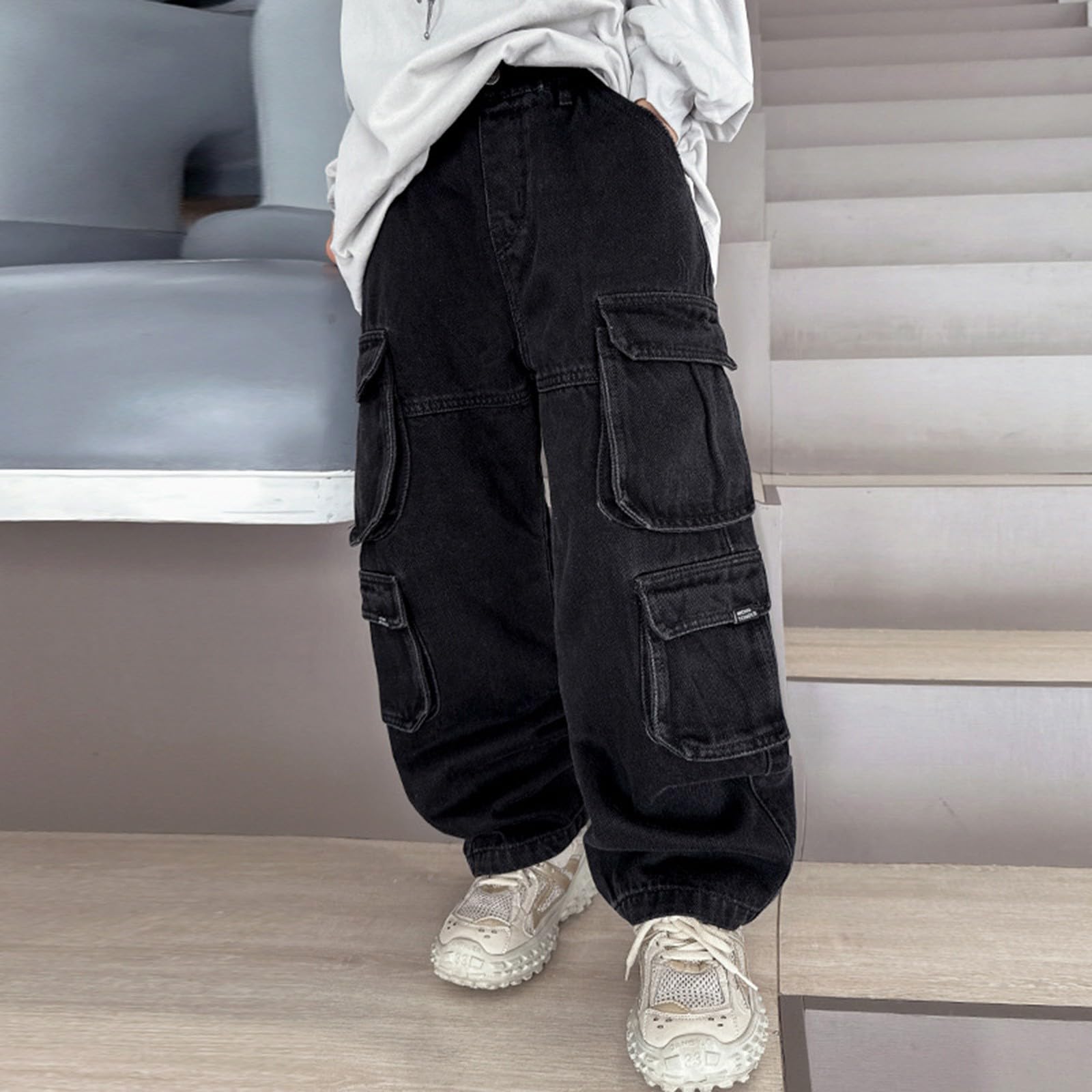 Genérico Pantalones para Niños - Pantalones Vaqueros Casuales para Niños Y Adolescentes De Corte Cómodo Y Diseño Elegante para Exteriores Y Otoño