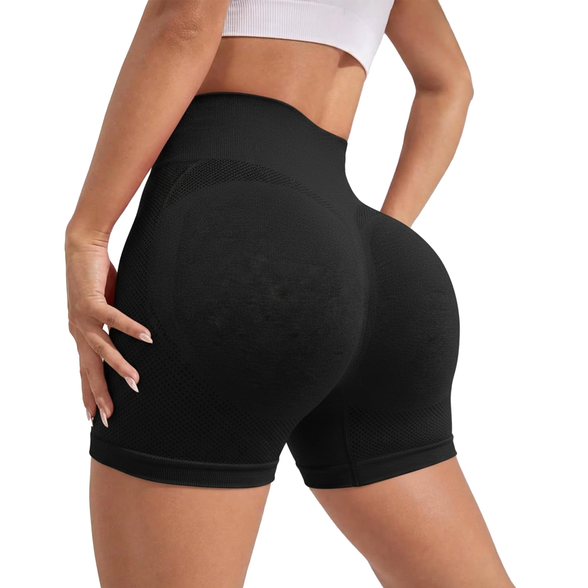 Shoppy Villa Women's Yoga Shorts Spandex|Shapewear Shorts for Women |High Waisted Booty Scrunch Shorts| Workout Shorts for Women-image-46